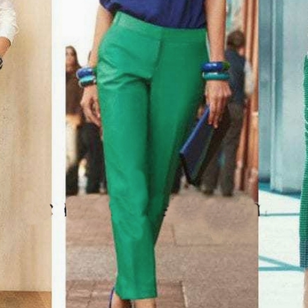 Green Slim Ankle Pants